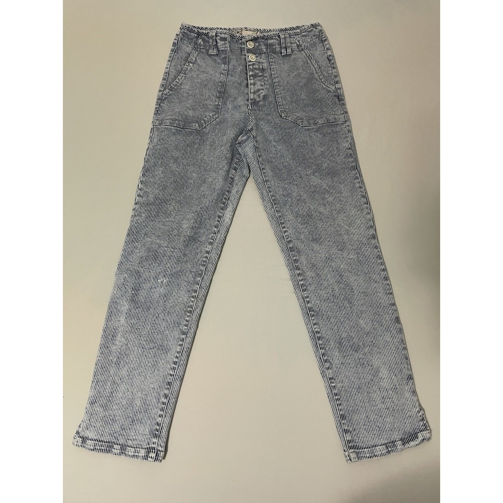 Sundance Womens Emberly Jeans‎ Size 8 Railroad Striped High Rise Button Fly